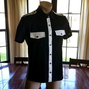 Lip Service Vintage Vice Goth Fetish Military Shirt - Large